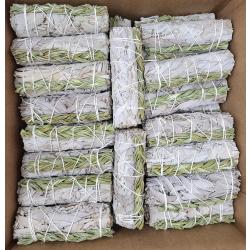 White Sage & Sweetgrass Smudge Stick (4")