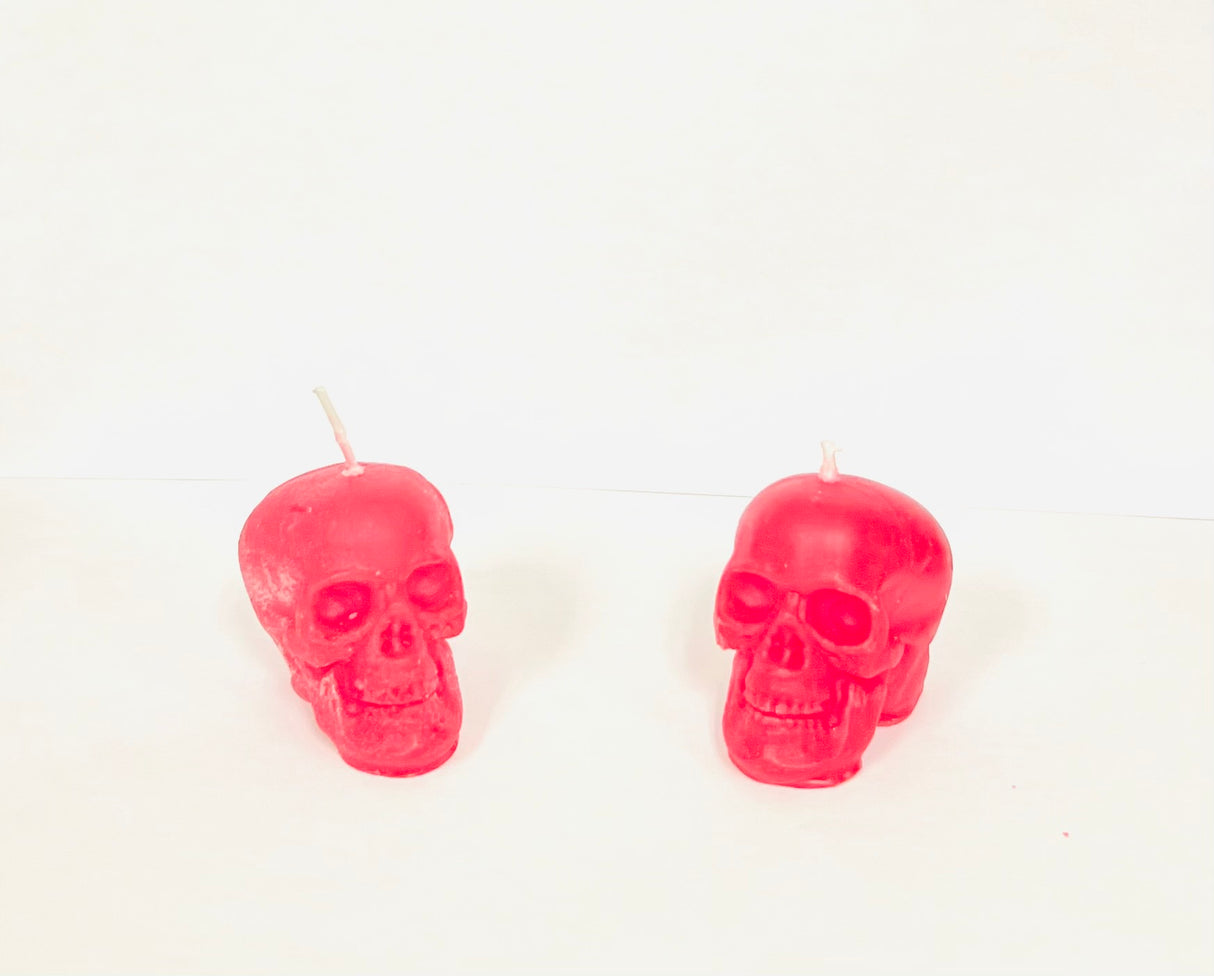 Mini Skull Candle - Red (1.5")