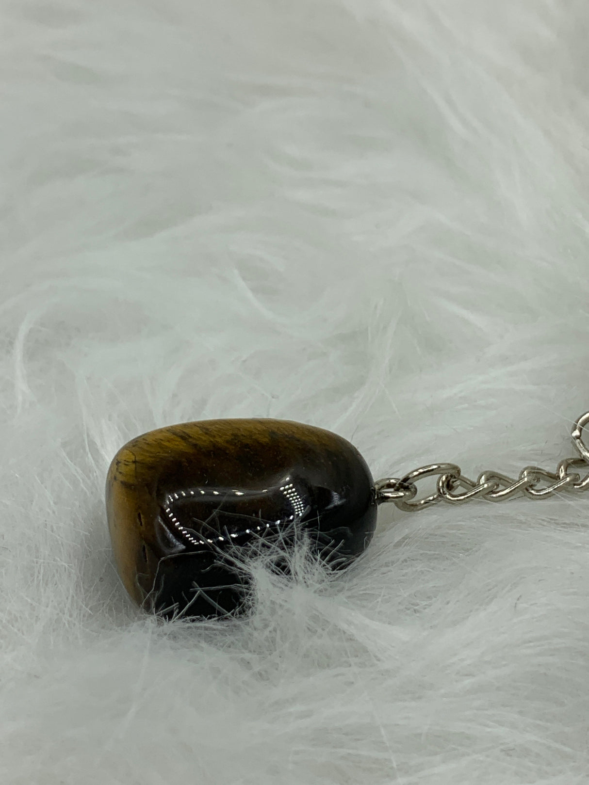 Tiger Eye Tumbled Keychain