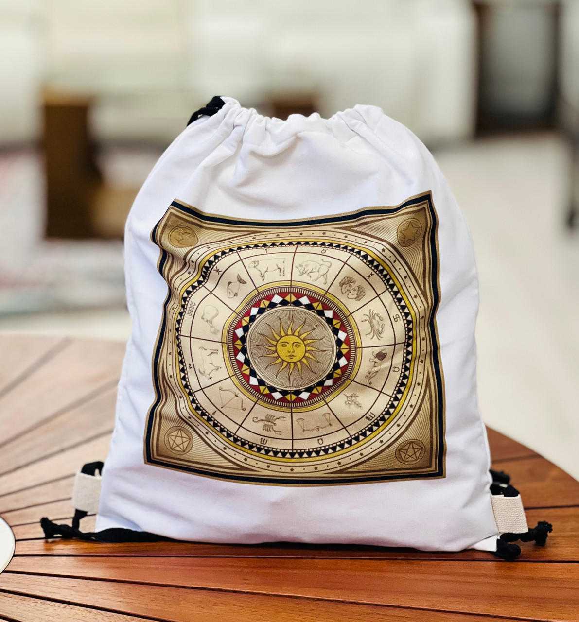 Zodiac Wheel Drawstring Bag (14x17")