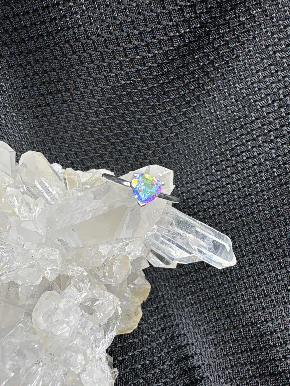Sterling Silver Mystic Topaz Heart Ring - Assorted Size