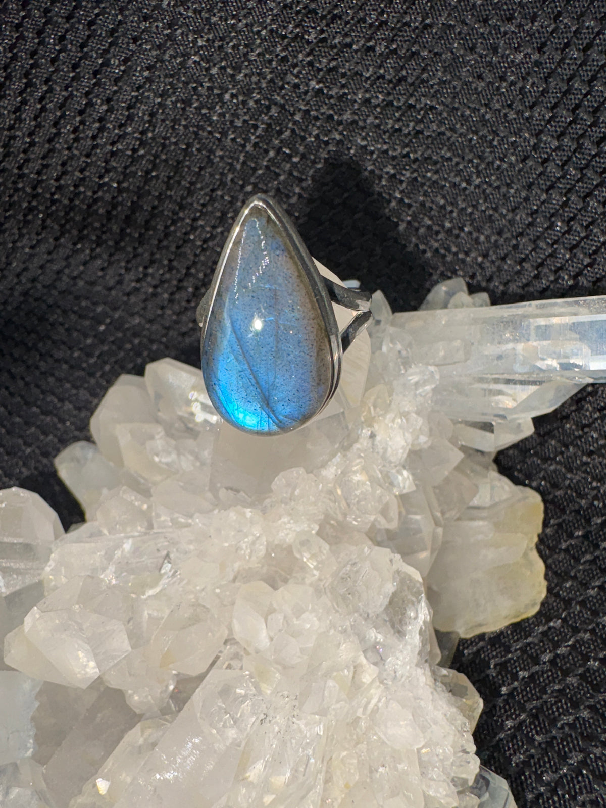 Sterling Silver Blue Fire Labradorite Ring - Assorted Size