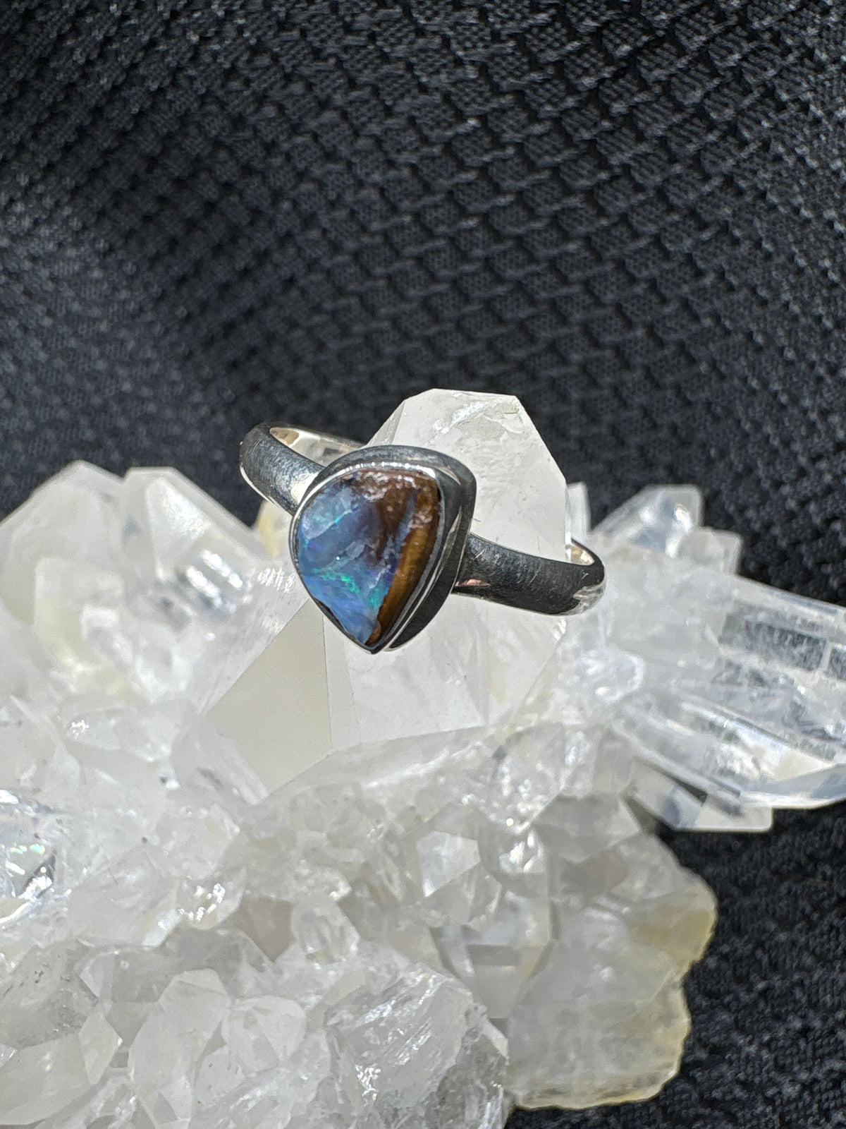 Sterling Silver Boulder Opal Ring - Size 9
