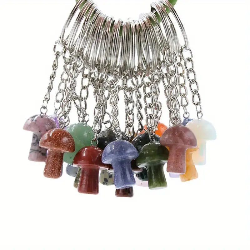 Gemstone Mushroom Keychain - Assorted