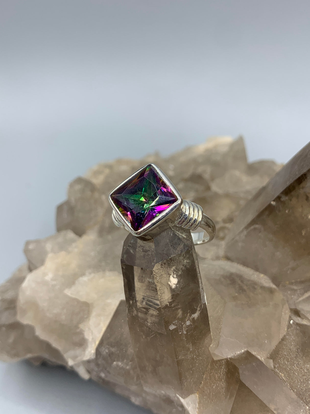 Sterling Silver Mystic Topaz Ring - Size 9
