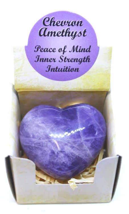 Chevron Amethyst - Heart Gift Box