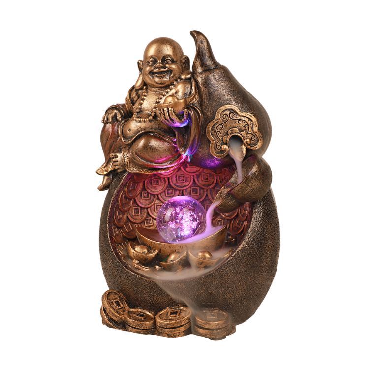 Backflow Burner - Happy Buddha (6.75")