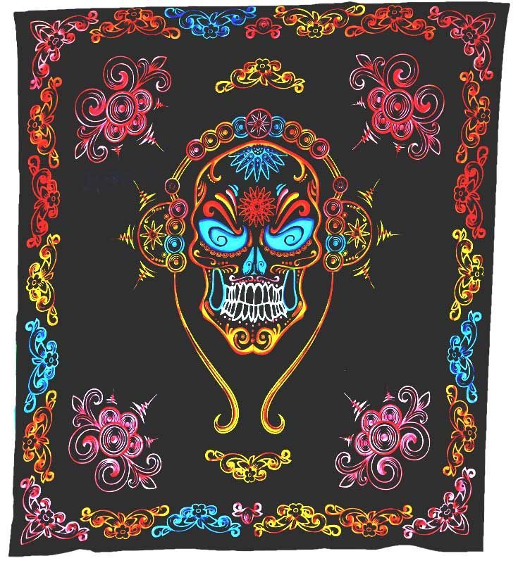 Musical Skull Cotton Tapestry