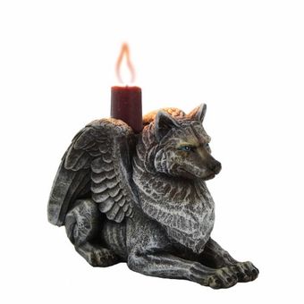 Wolf Gargoyle - Candleholder (5.5"L)