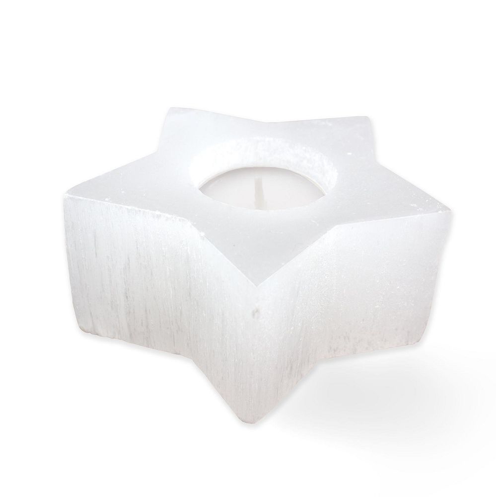 Selenite Candleholder - Star