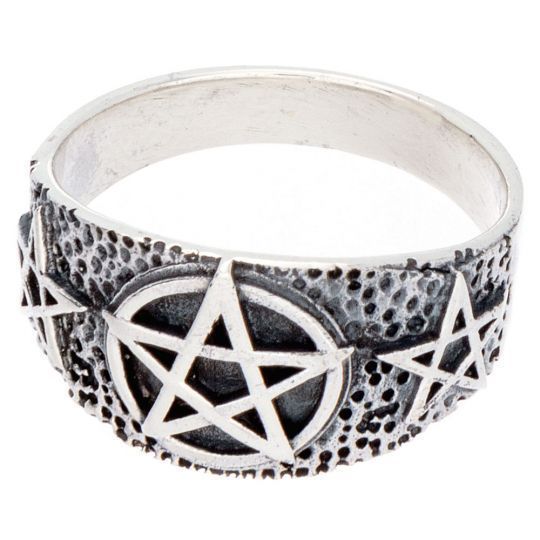 Pentacle Sterling Band Ring 11