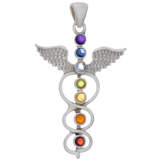 Sterling Silver Caduceus Chakra - Pendant