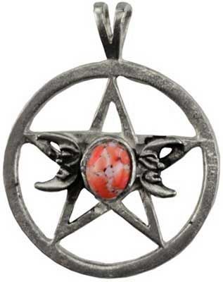 Triple Moon Pentagram Amulet