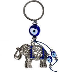 Evil Eye Elephant Key Ring