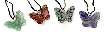 Gemstone Butterfly Pendant