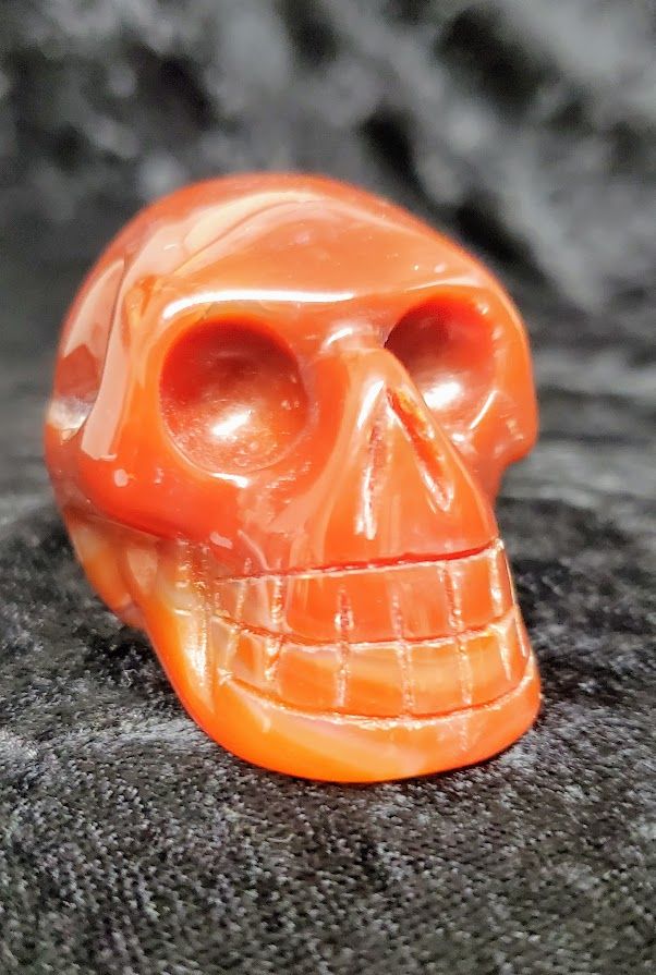 Carnelian Gemstone Skull