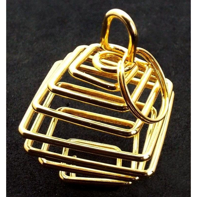 Gold Square Spiral Cage