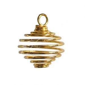 Gold Round Spiral Cage