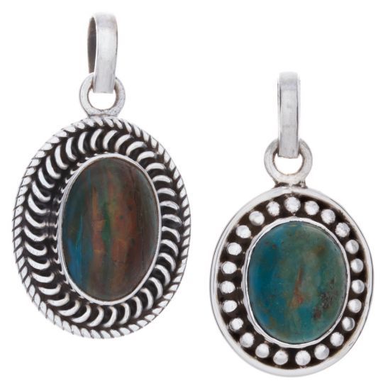 Sterling Silver Opal Oval - Pendant