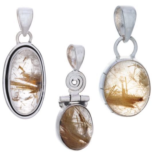 Sterling Silver Rutilated Quartz - Pendant
