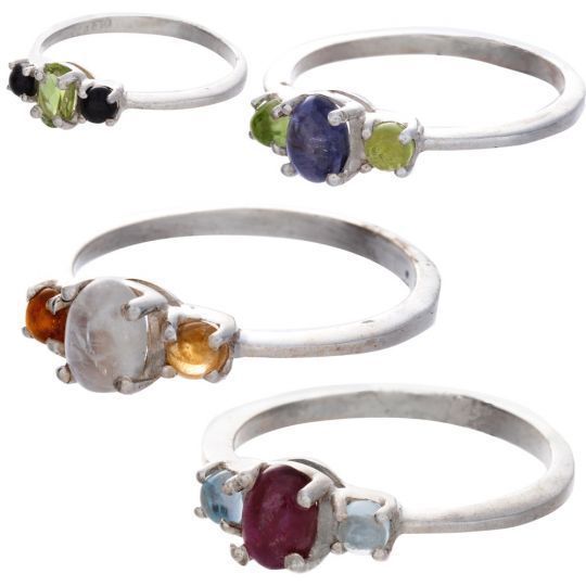 Assorted Stone Sterling Ring 8