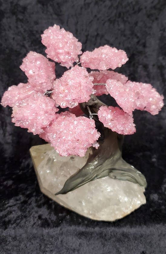 Rose Quartz Tree on Amethyst Point