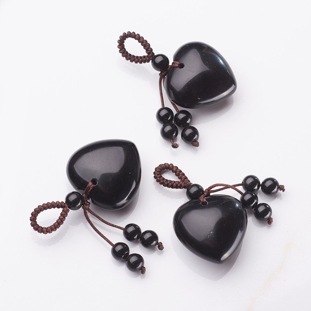 Black Obsidian Heart Hanging