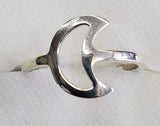 Crescent Moon Sterling Silver Ring