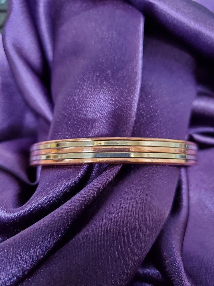 Stripe Magnetic Copper Cuff