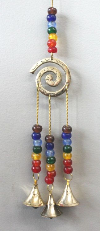 7 Chakra Spiral - Brass Wind Chime (12"L)
