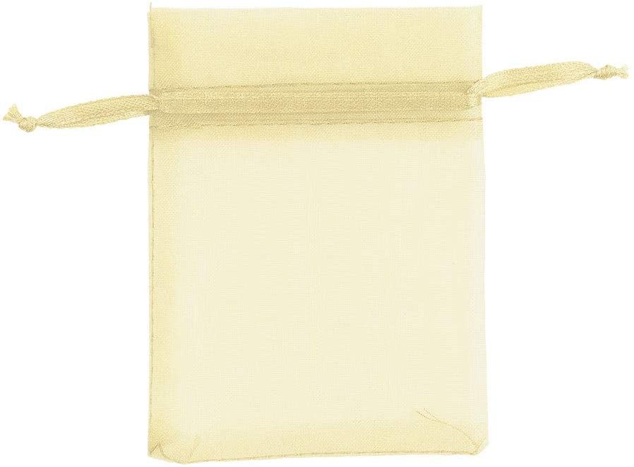 Yellow - Organza Drawstring Bag (4x6")