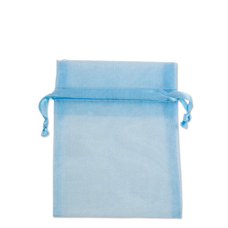 Sea Blue Organza Drawstring Bag