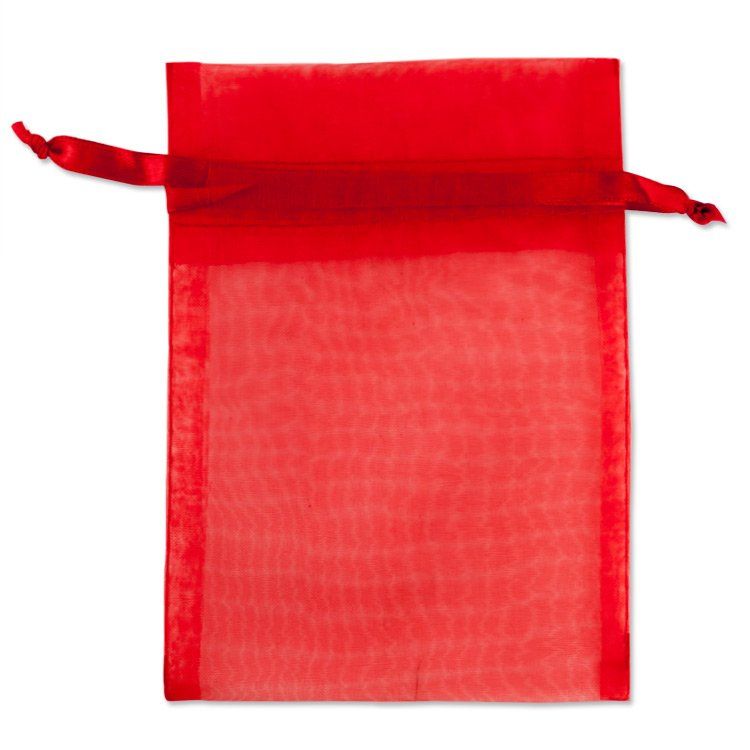 Red Organza Drawstring Bag