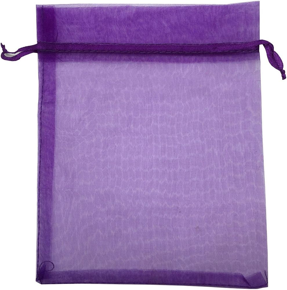 Purple Organza Drawstring Bag