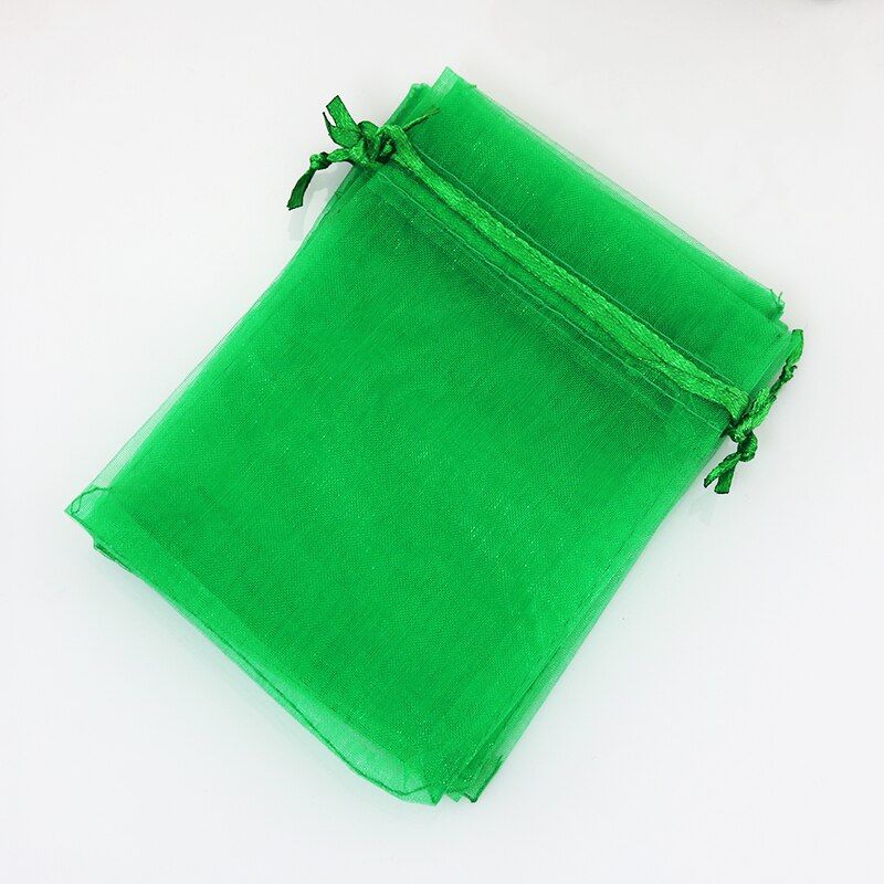Green Organza Drawstring Bag