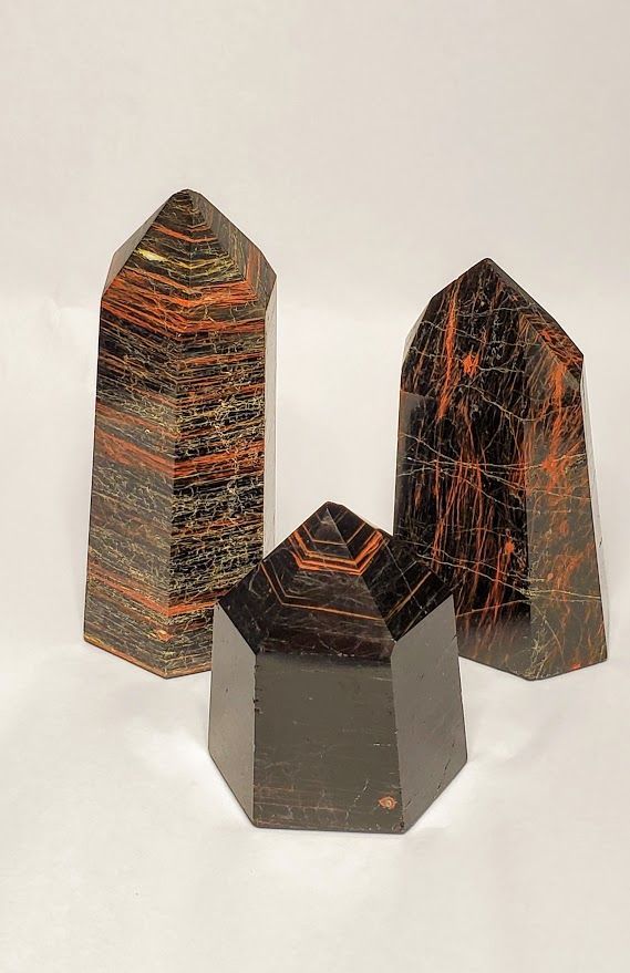 Black Tourmaline Hematite Obelisk - Medium (200-299g)