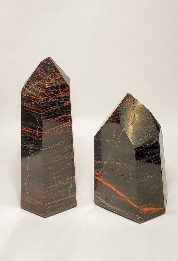 Black Tourmaline Hematite Obelisk -  Large (300-399g)