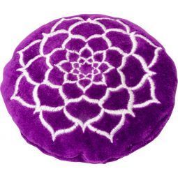 Round Velvet Cushion w/Lotus