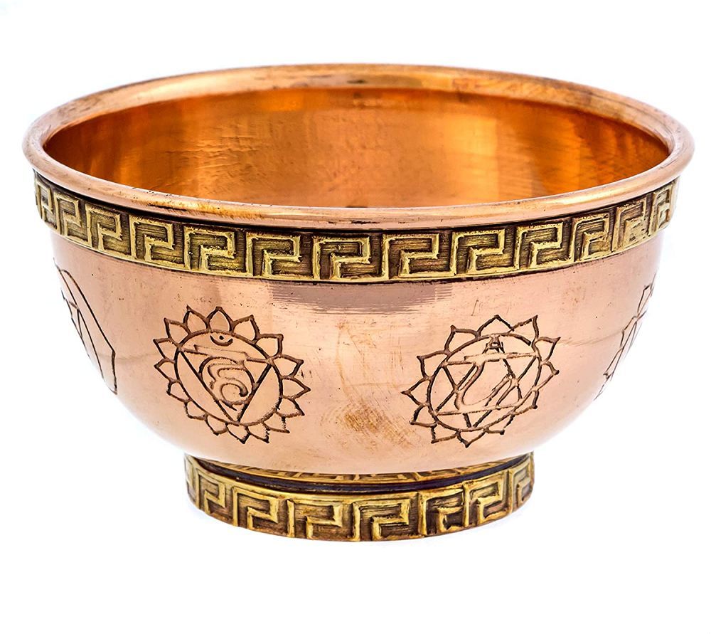 Tibetan Symbol Offering Bowl (3")