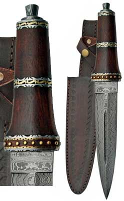Dirk Wood Damascus Athame (13.75"L)