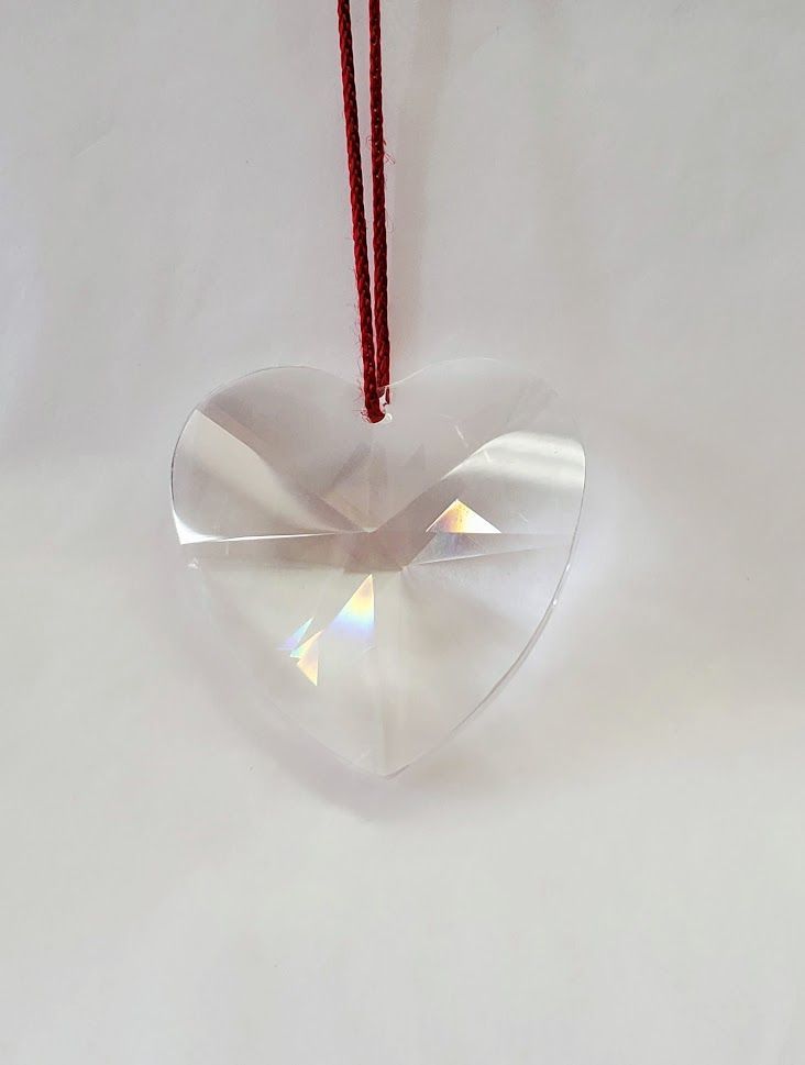 Crystal Heart on Cord 40mm