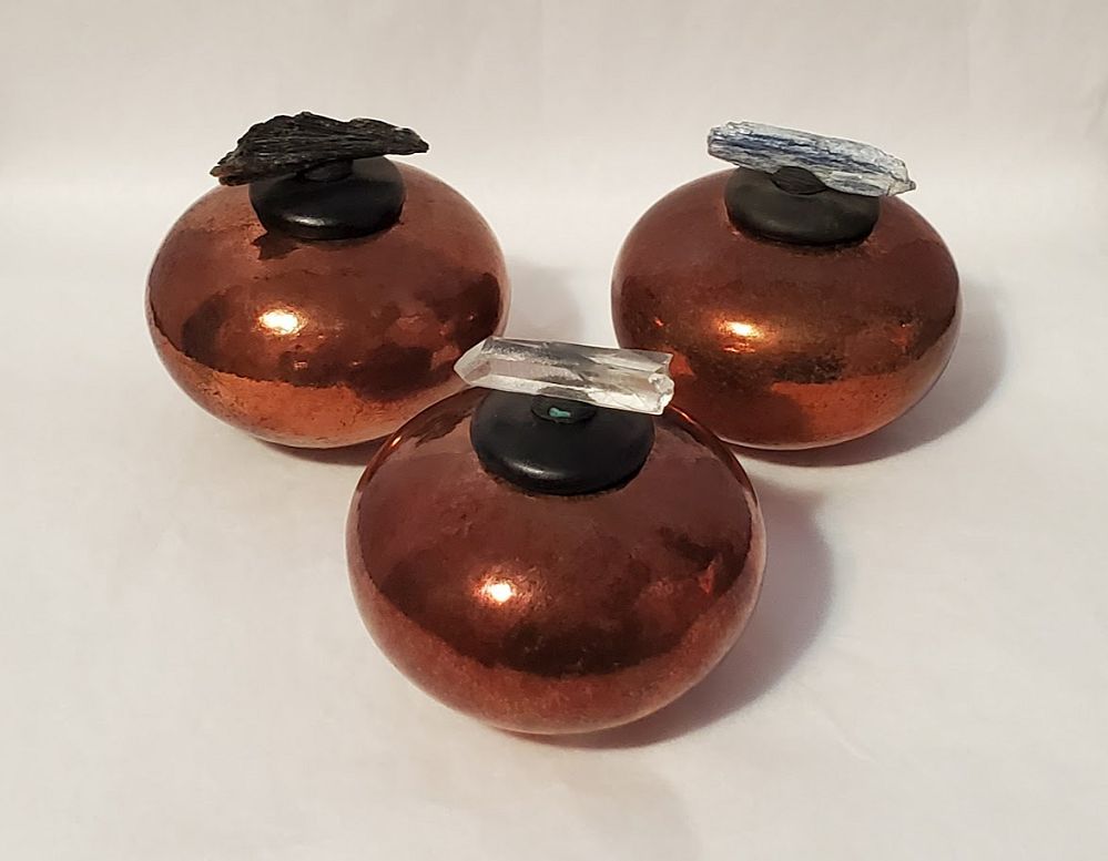 Handthrown Copper Jar w/stones