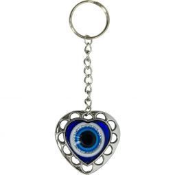 Heart Evil Eye Keychain