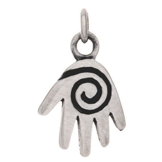 Silver Spiral Hand Pendant