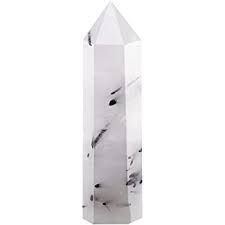 Quartz with Black Tourmaline Obelisk (2")