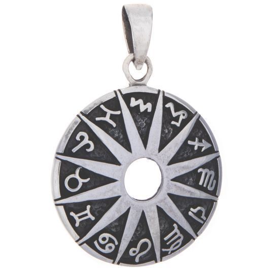 Sterling Silver Astrology Mandala - Pendant