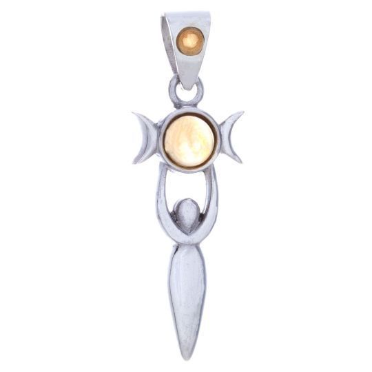 Sterling Silver Triple Moon Goddess - Pendant