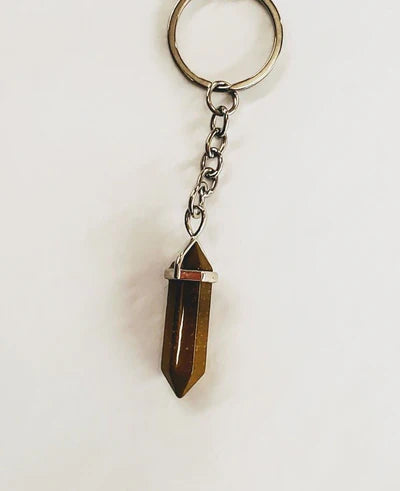 Gemstone Point Plated Keychain
