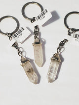 Gemstone Point Plated Keychain