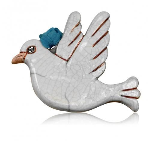 Raku Ornament - Dove